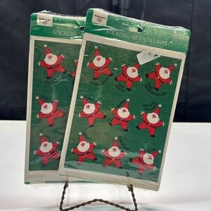 Vintage Hallmark Santa Stickers Seals 2 Packages Sealed Teacher Reward